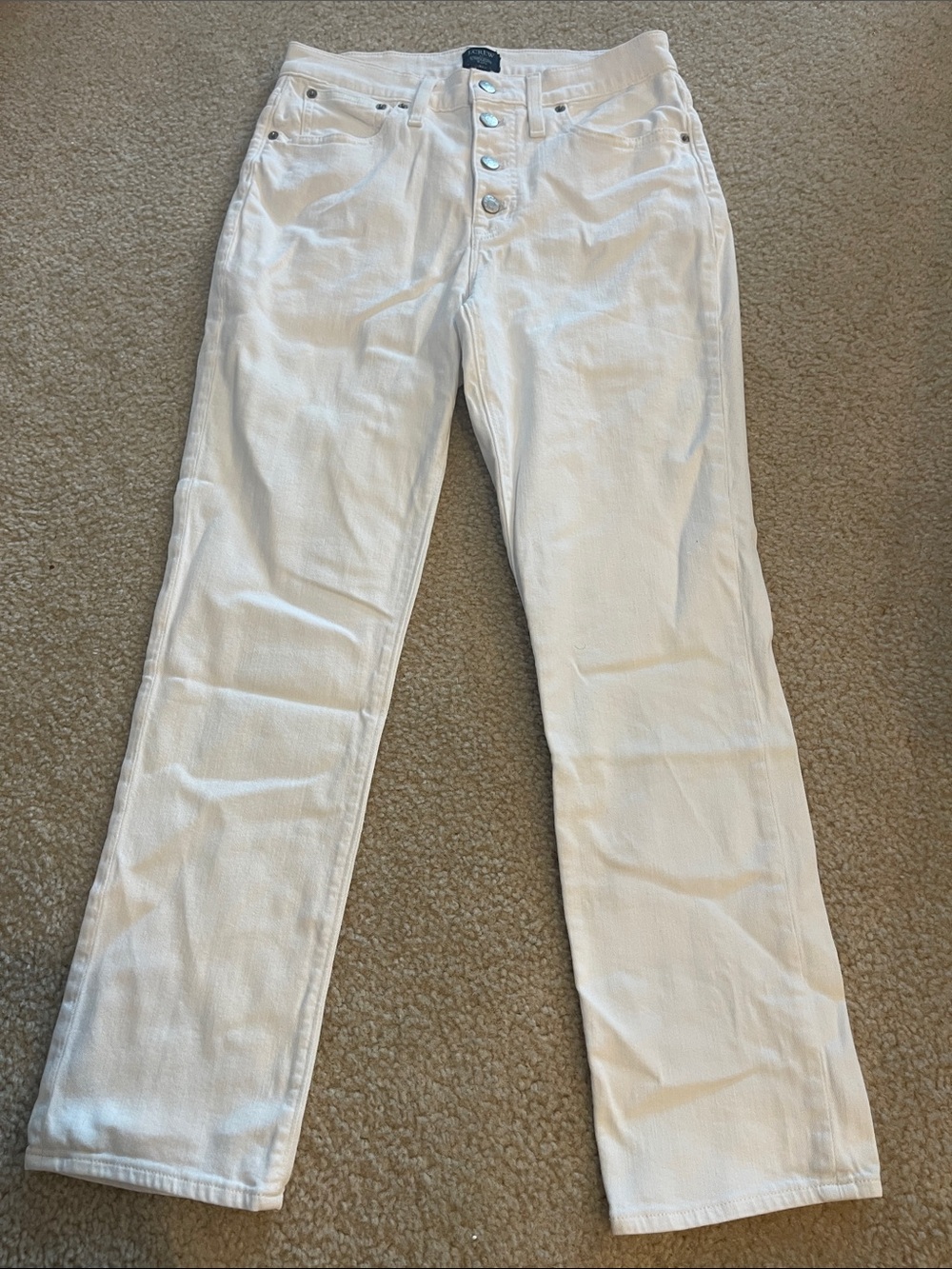 J.Crew Factory White J.Crew Essential Straight Button fly Jeans size 27